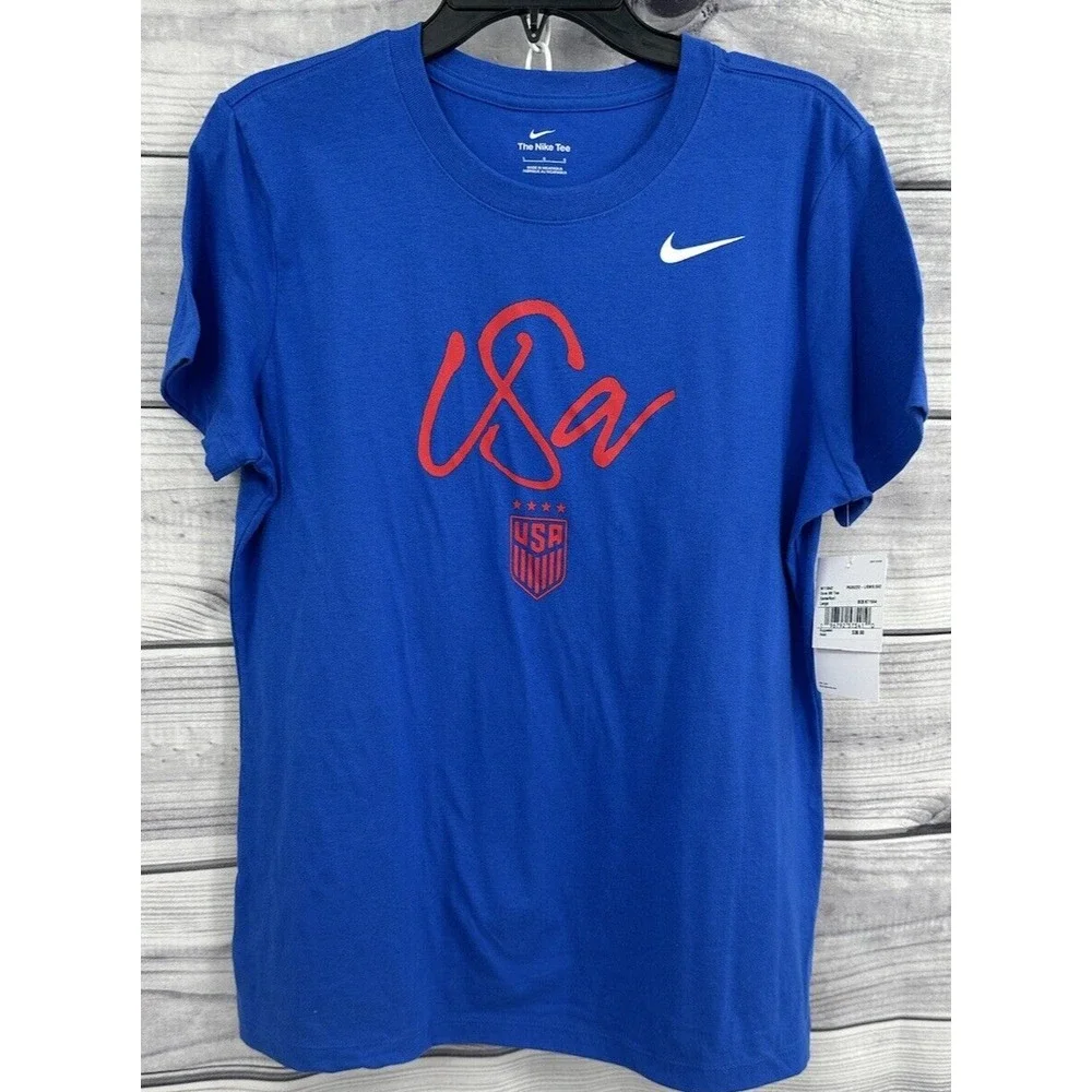 THE NIKE TEE USA WOMEN'S SOCCER‎ TEAM CORE T SHIRT Women's Size Large GAME ROYAL